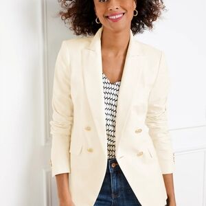 NWT Talbots Double Breasted Blazer - Ivory, Sz 10
